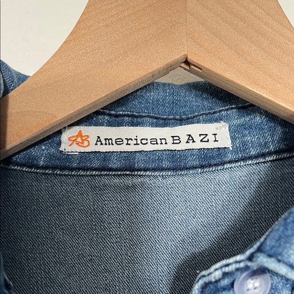 American Bazi Blue Denim Shirt Jacket - Picture 9 of 10